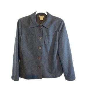 VTG Harve Benard Sport womens wool blend jacket blazer Gray Charcoal Size 14